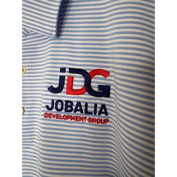 Peter Millar Comfort Striped Polo Shirt XXL JDG Logo New Golf Beach Club Work - Picture 3 of 10